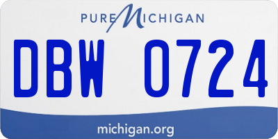 MI license plate DBW0724