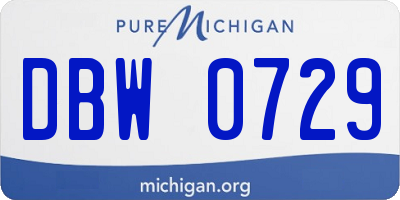MI license plate DBW0729