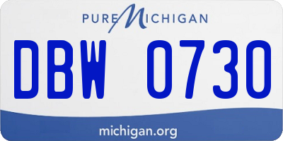 MI license plate DBW0730