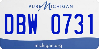 MI license plate DBW0731