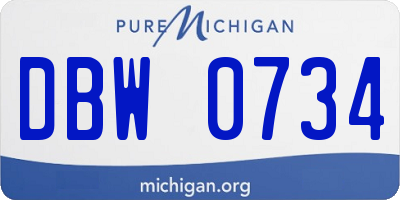 MI license plate DBW0734