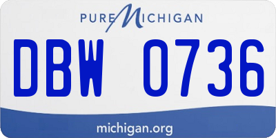 MI license plate DBW0736