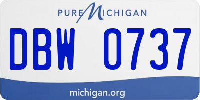 MI license plate DBW0737