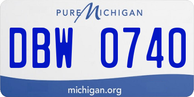MI license plate DBW0740