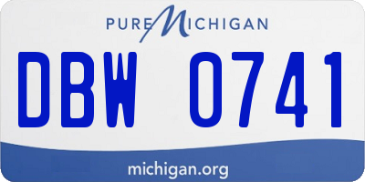 MI license plate DBW0741