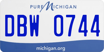 MI license plate DBW0744