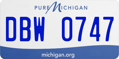 MI license plate DBW0747