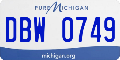 MI license plate DBW0749
