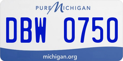 MI license plate DBW0750