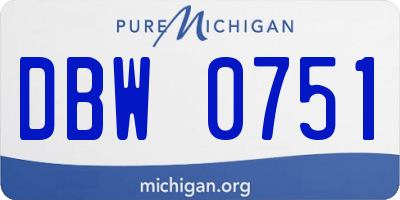 MI license plate DBW0751