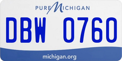 MI license plate DBW0760