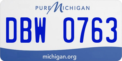 MI license plate DBW0763