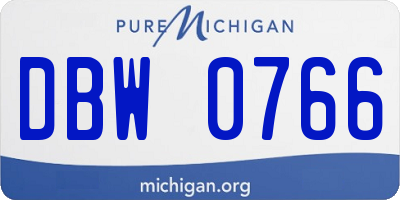 MI license plate DBW0766