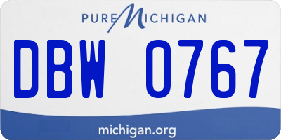 MI license plate DBW0767