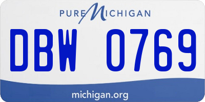 MI license plate DBW0769