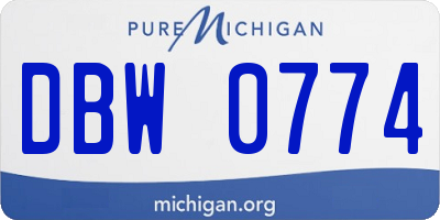 MI license plate DBW0774