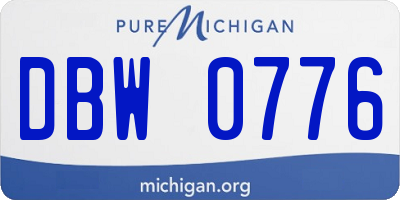 MI license plate DBW0776