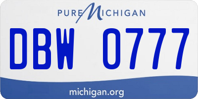 MI license plate DBW0777