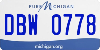 MI license plate DBW0778