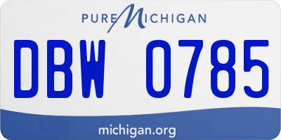 MI license plate DBW0785