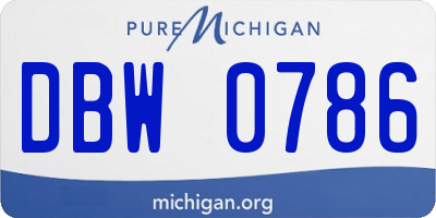 MI license plate DBW0786