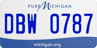 MI license plate DBW0787