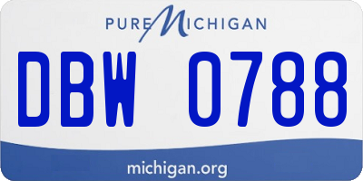 MI license plate DBW0788
