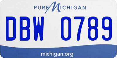 MI license plate DBW0789