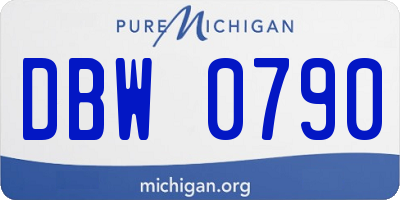 MI license plate DBW0790
