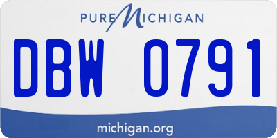 MI license plate DBW0791