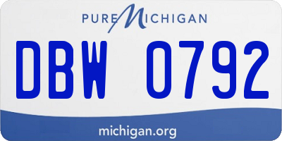 MI license plate DBW0792