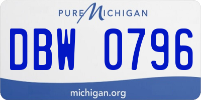 MI license plate DBW0796