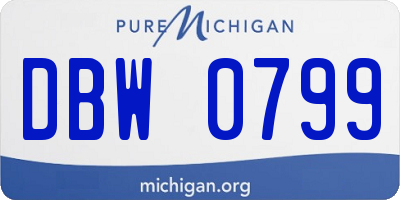 MI license plate DBW0799