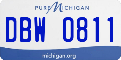 MI license plate DBW0811