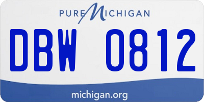 MI license plate DBW0812