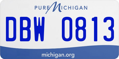 MI license plate DBW0813