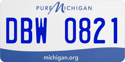MI license plate DBW0821
