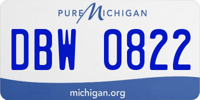 MI license plate DBW0822