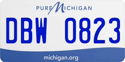 MI license plate DBW0823