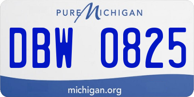 MI license plate DBW0825