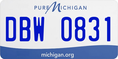 MI license plate DBW0831