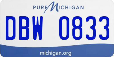 MI license plate DBW0833