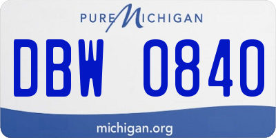 MI license plate DBW0840