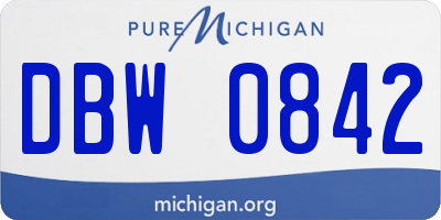 MI license plate DBW0842