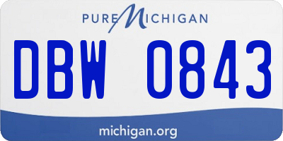 MI license plate DBW0843