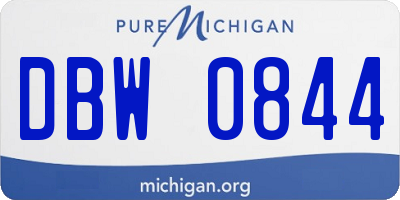 MI license plate DBW0844
