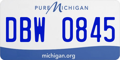 MI license plate DBW0845