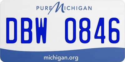 MI license plate DBW0846