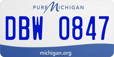MI license plate DBW0847
