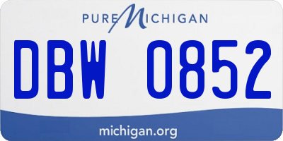 MI license plate DBW0852